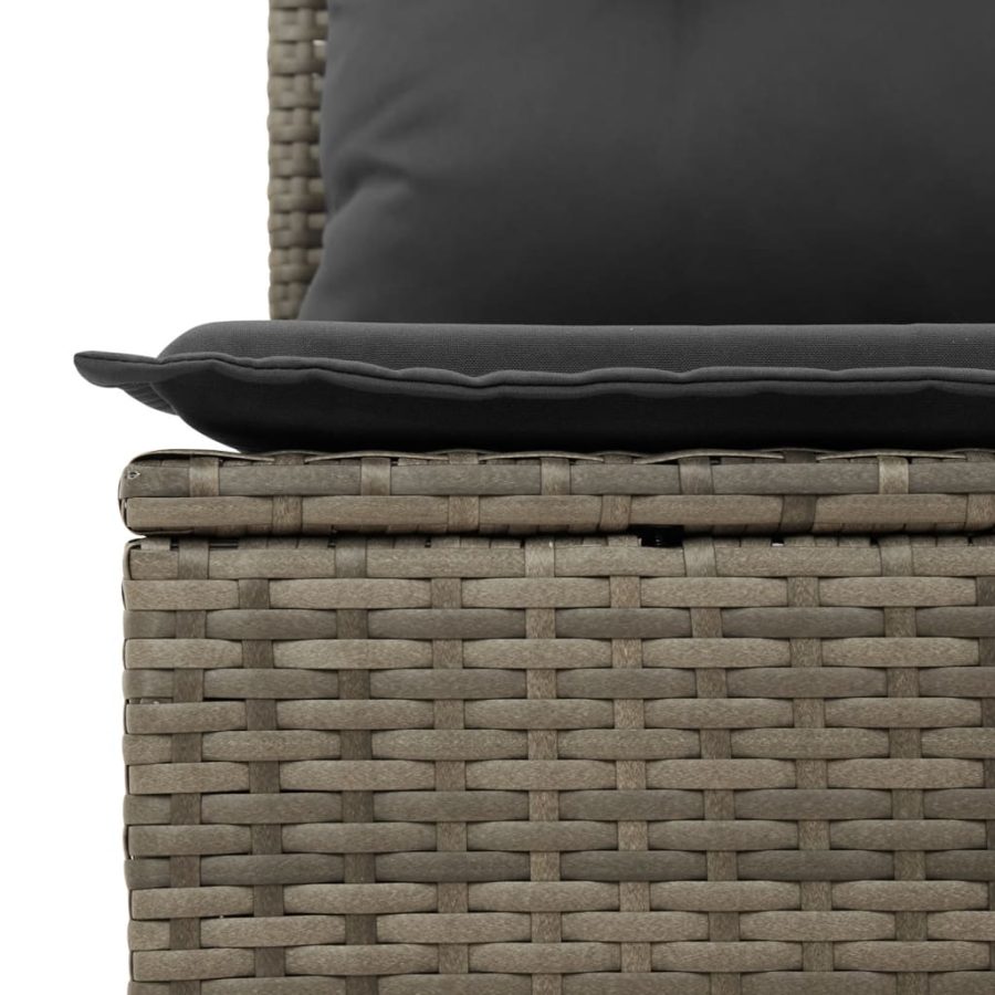 7-delige Loungeset met kussens poly rattan grijs - Afbeelding 7