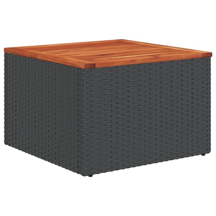 14-delige Loungeset met kussens poly rattan zwart - Afbeelding 5