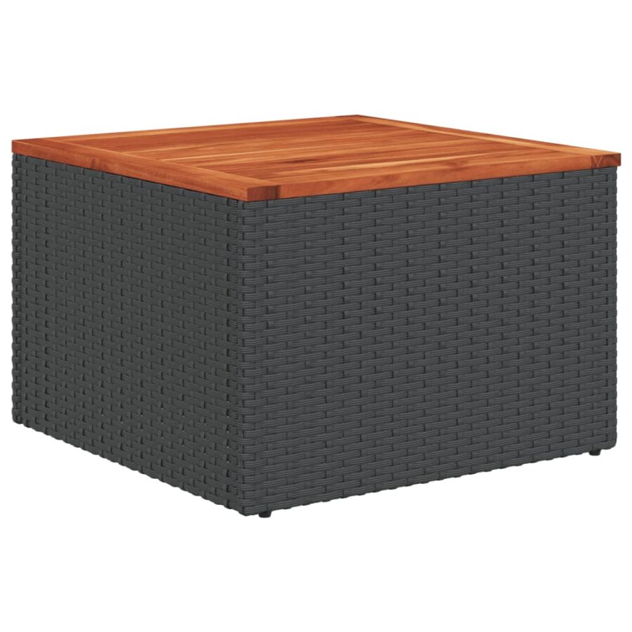 11-delige Loungeset met kussens poly rattan zwart - Afbeelding 11