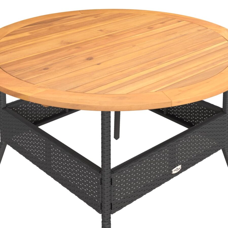 2-delige Loungeset met kussens poly rattan zwart - Afbeelding 5