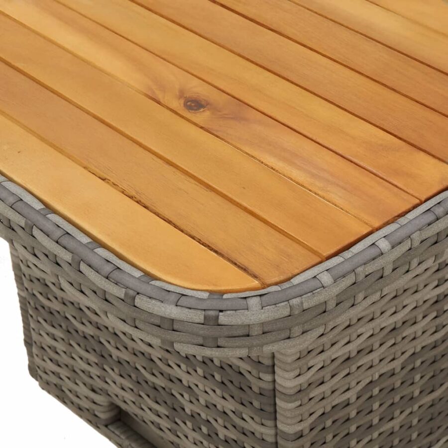 4-delige Loungeset met kussens poly rattan grijs - Afbeelding 10