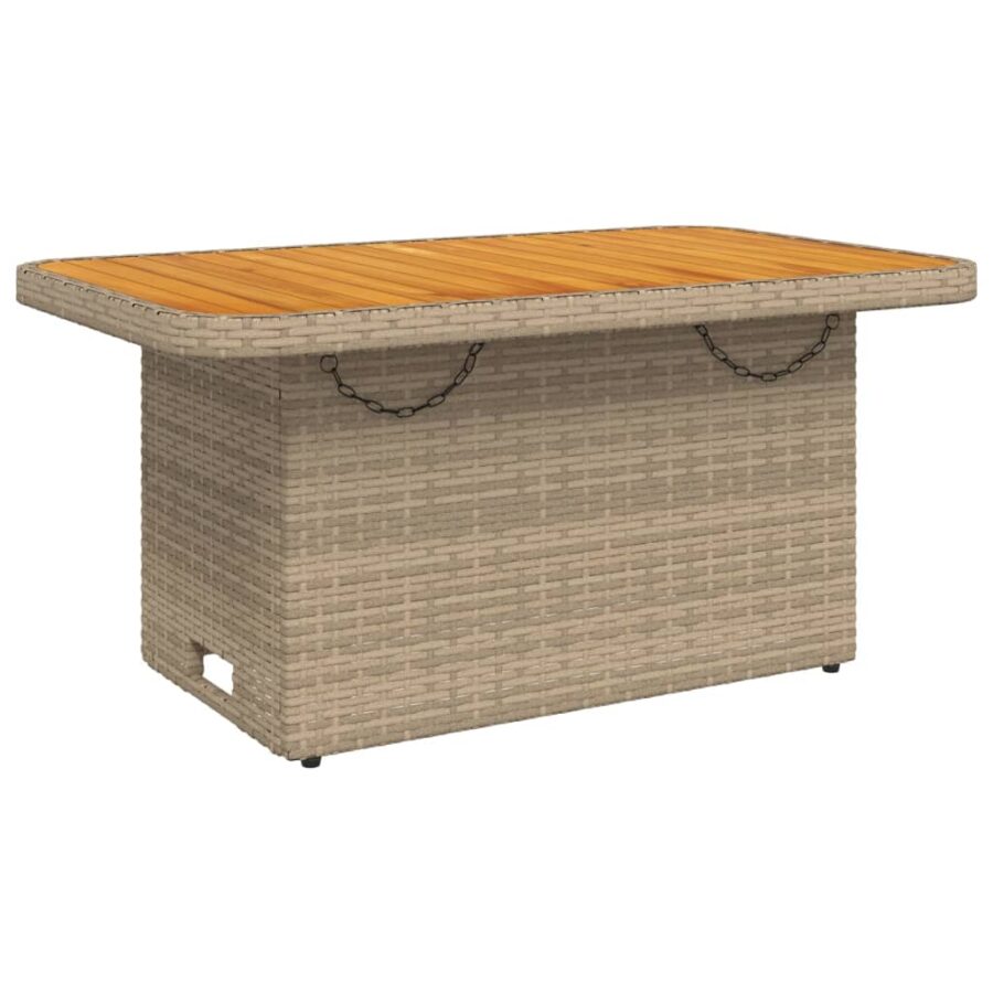 3-delige Loungeset met kussens poly rattan beige - Afbeelding 4