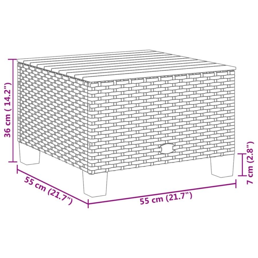 10-delige Loungeset met kussens poly rattan grijs - Afbeelding 12