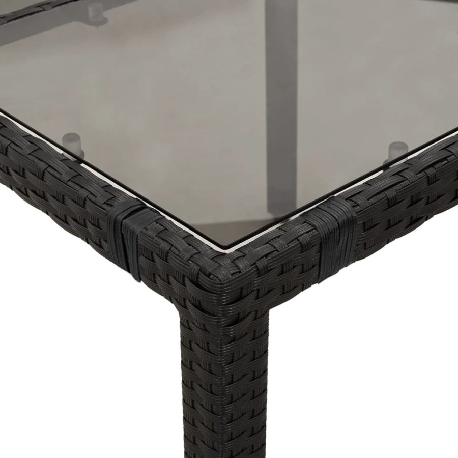 5-delige Tuinset met kussens poly rattan zwart - Afbeelding 6