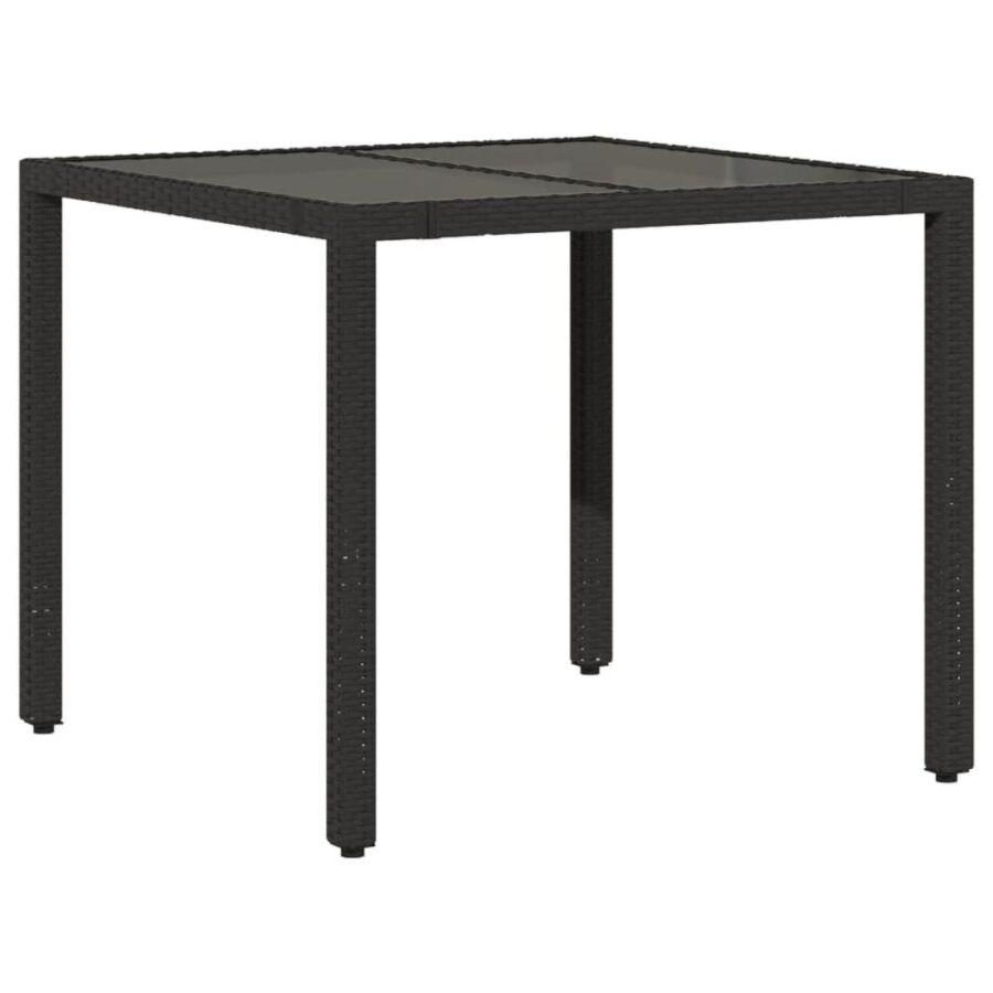 3-delige Bistroset met kussens poly rattan zwart - Afbeelding 4