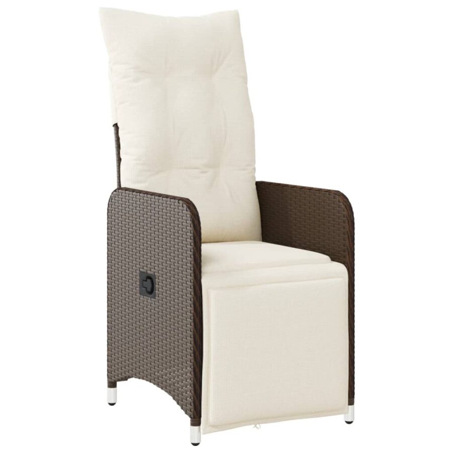11-delige Bistroset met kussens poly rattan bruin - Afbeelding 5