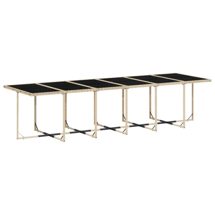 13-delige Tuinset met kussens poly rattan beige - Afbeelding 4