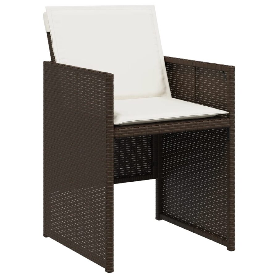 11-delige Tuinset met kussens poly rattan bruin - Afbeelding 5
