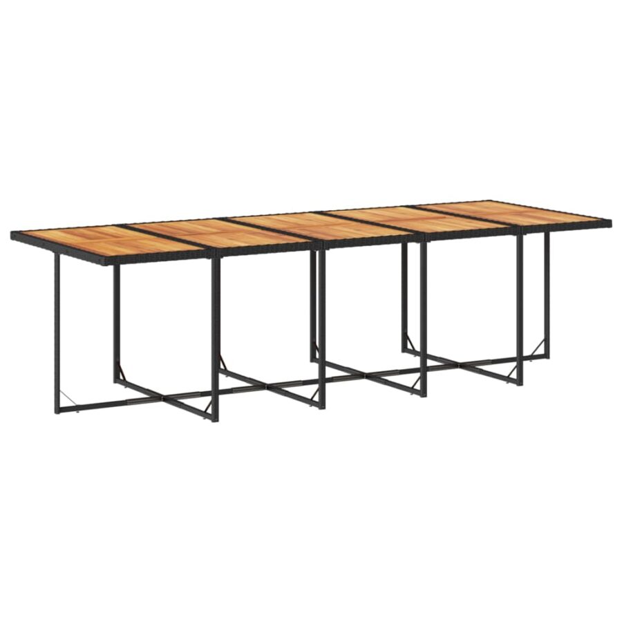 15-delige Tuinset met kussens poly rattan zwart - Afbeelding 4