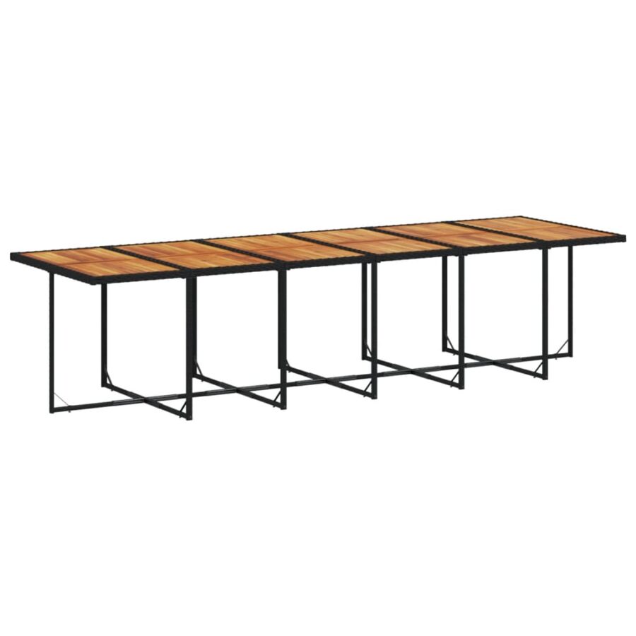 13-delige Tuinset met kussens poly rattan zwart - Afbeelding 4