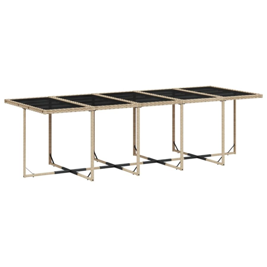 13-delige Tuinset met kussens poly rattan gemengd beige - Afbeelding 3