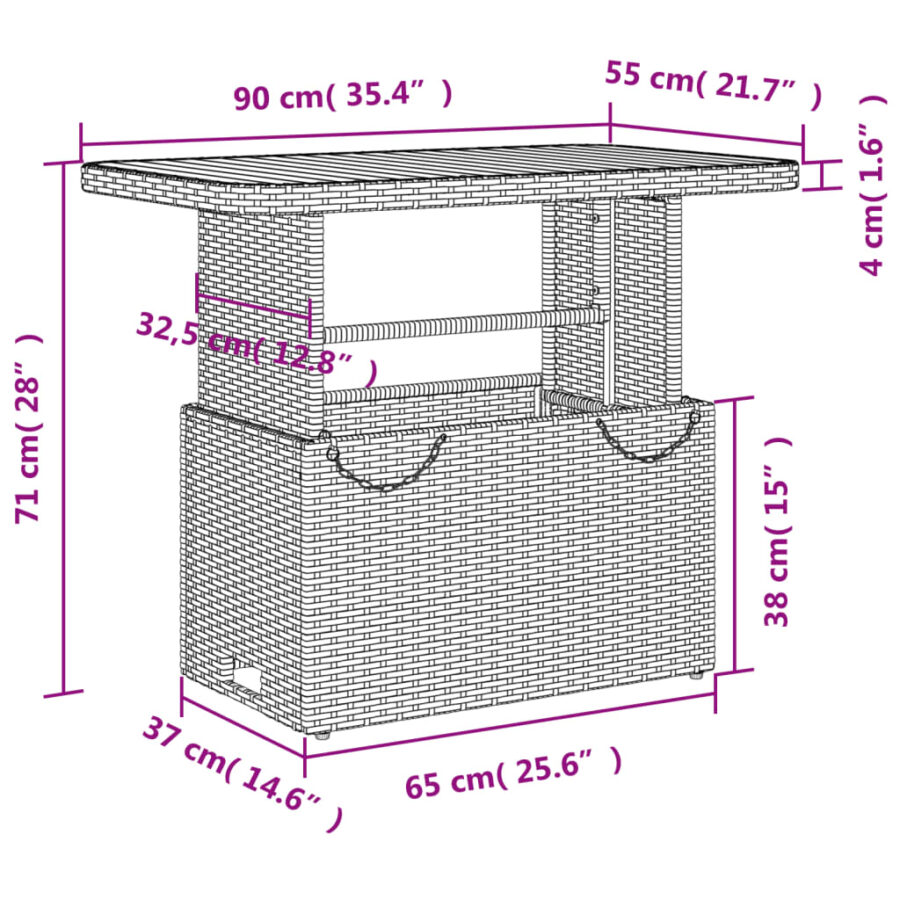 2-delige Tuinset met kussens poly rattan beige - Afbeelding 9