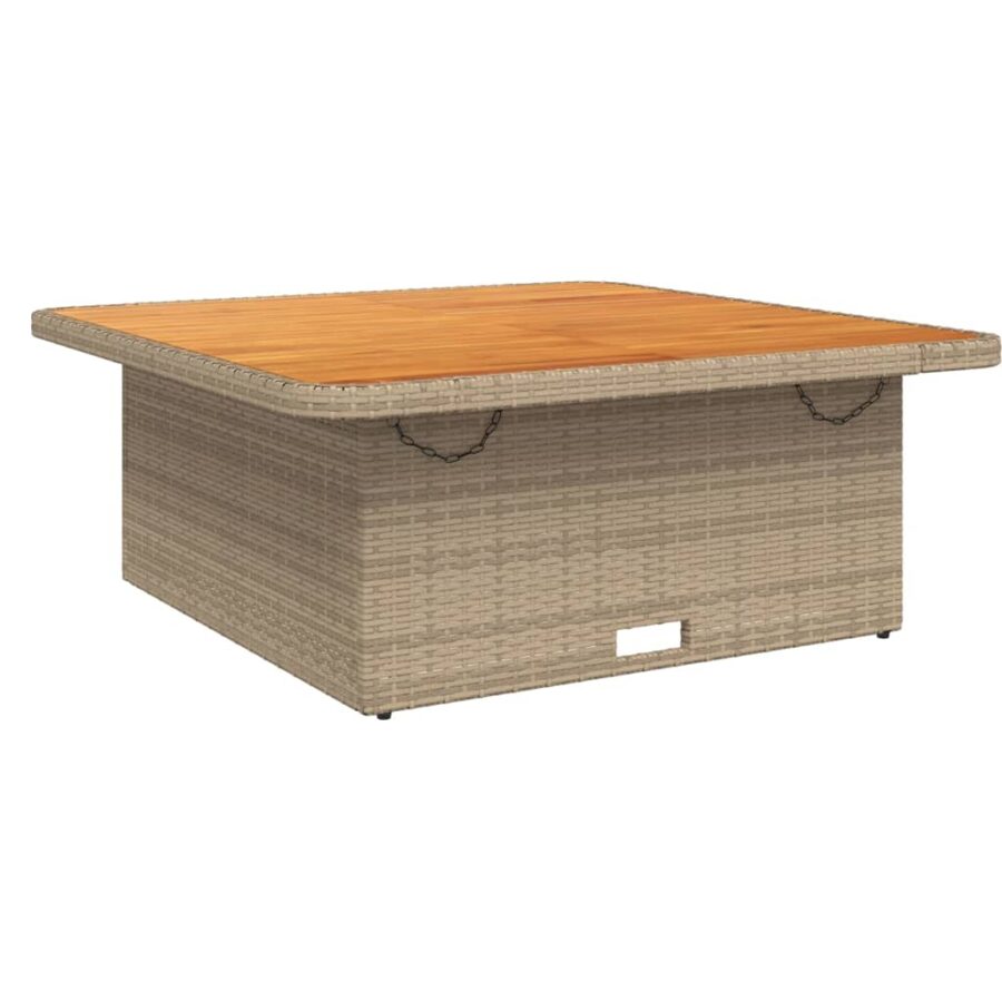 4-delige Tuinset met kussens poly rattan beige - Afbeelding 5