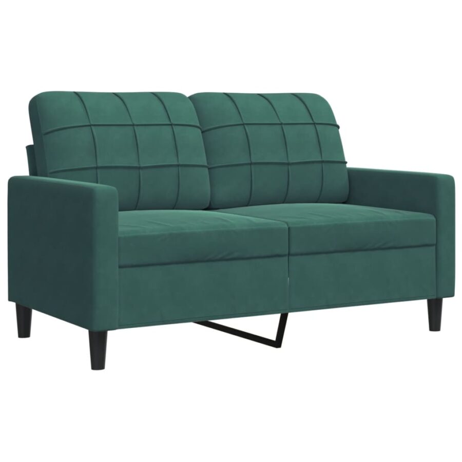 3-delige Loungeset met kussens en bolsters fluweel donkergroen - Afbeelding 5