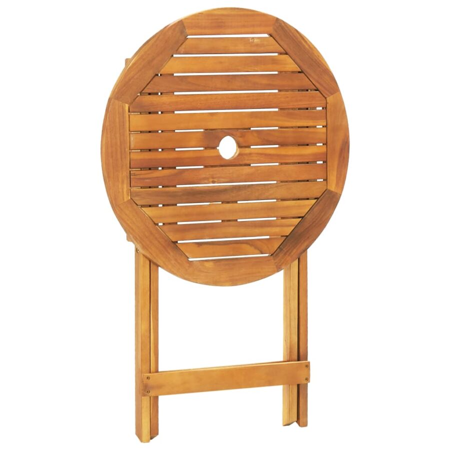 3-delige Bistroset poly rattan en massief hout grijs - Afbeelding 8