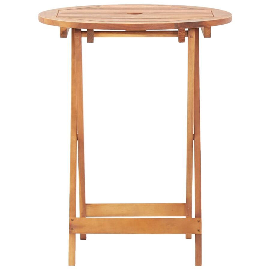 3-delige Bistroset poly rattan en massief hout beige - Afbeelding 6