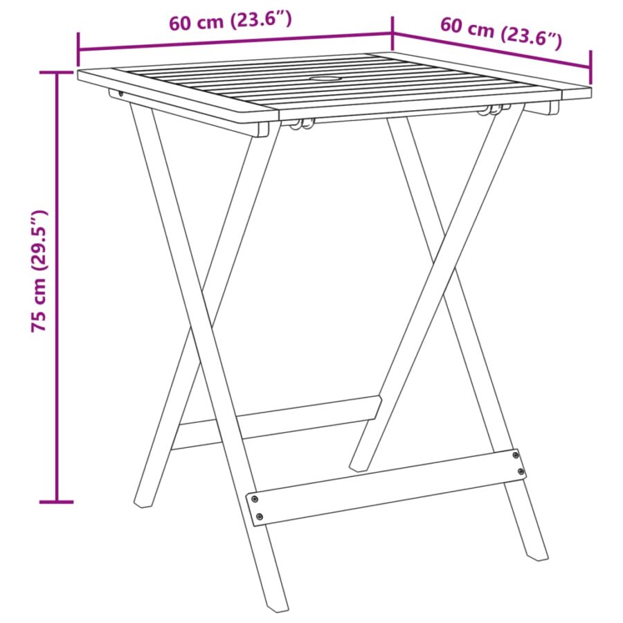 3-delige Bistroset polypropeen en massief hout beige - Afbeelding 12
