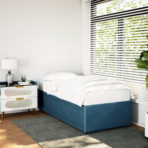 Bedframe fluweel blauw 100x200 cm