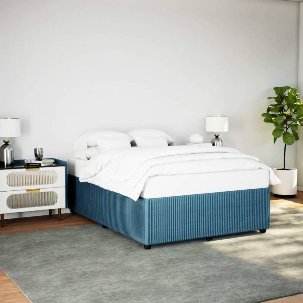 Bedframe fluweel blauw 140x200 cm