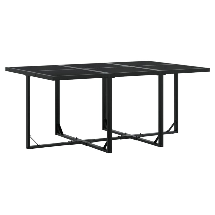 11-delige Tuinset met kussens poly rattan zwart - Afbeelding 5