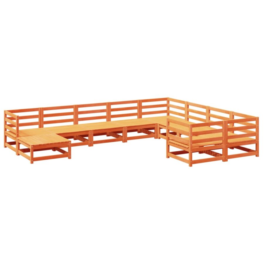 10-delige Loungeset massief grenenhout wasbruin - Afbeelding 2