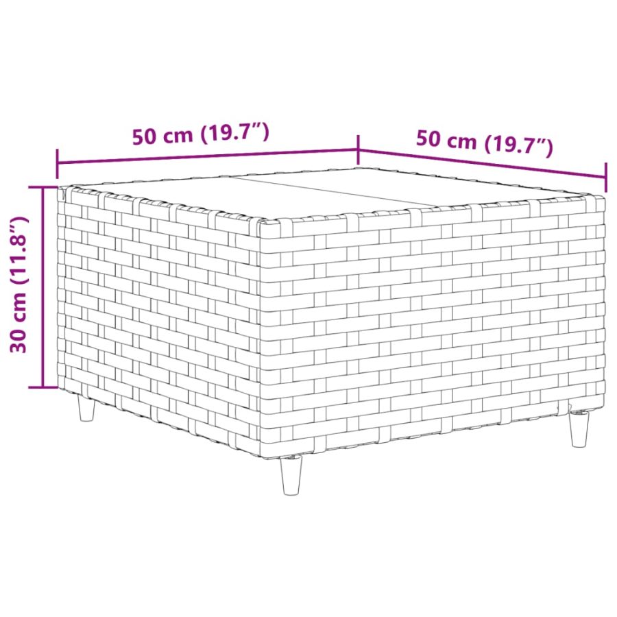 6-delige Loungeset met kussens poly rattan grijs - Afbeelding 12