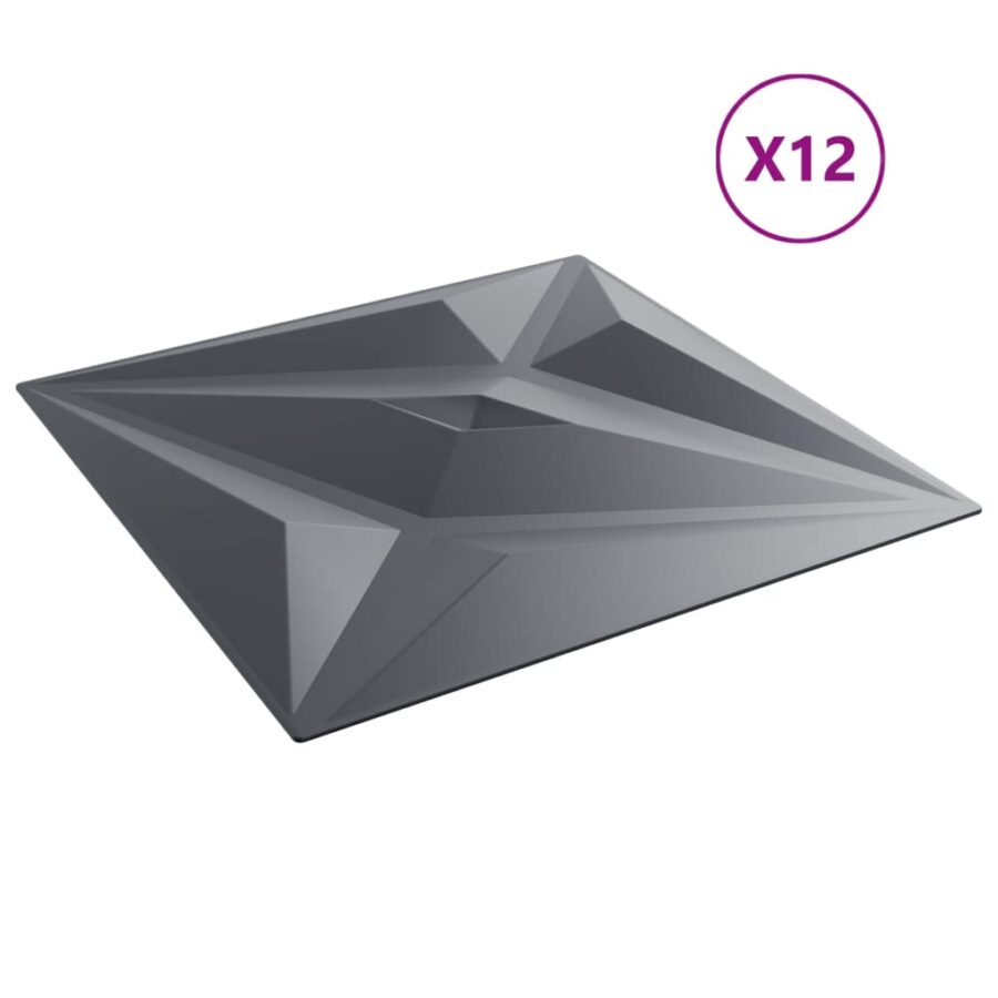 12 st Wandpanelen ster 3 m² 50x50 cm XPS grijs - Afbeelding 4