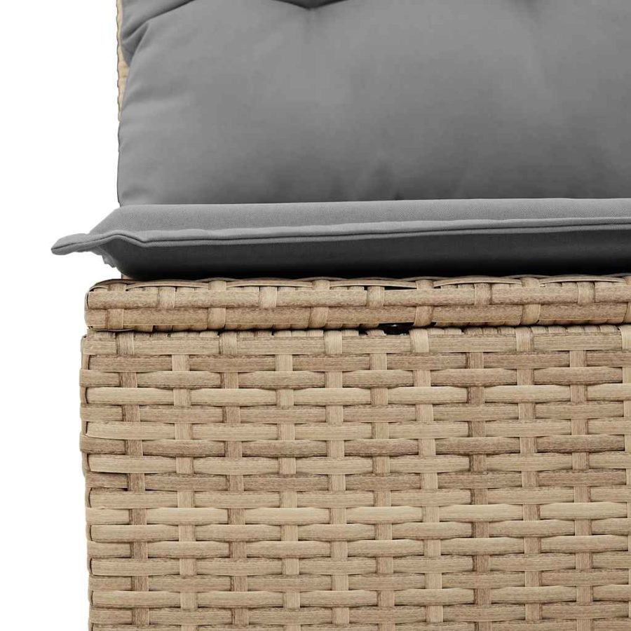 6-delige Loungeset met kussens poly rattan beige - Afbeelding 10