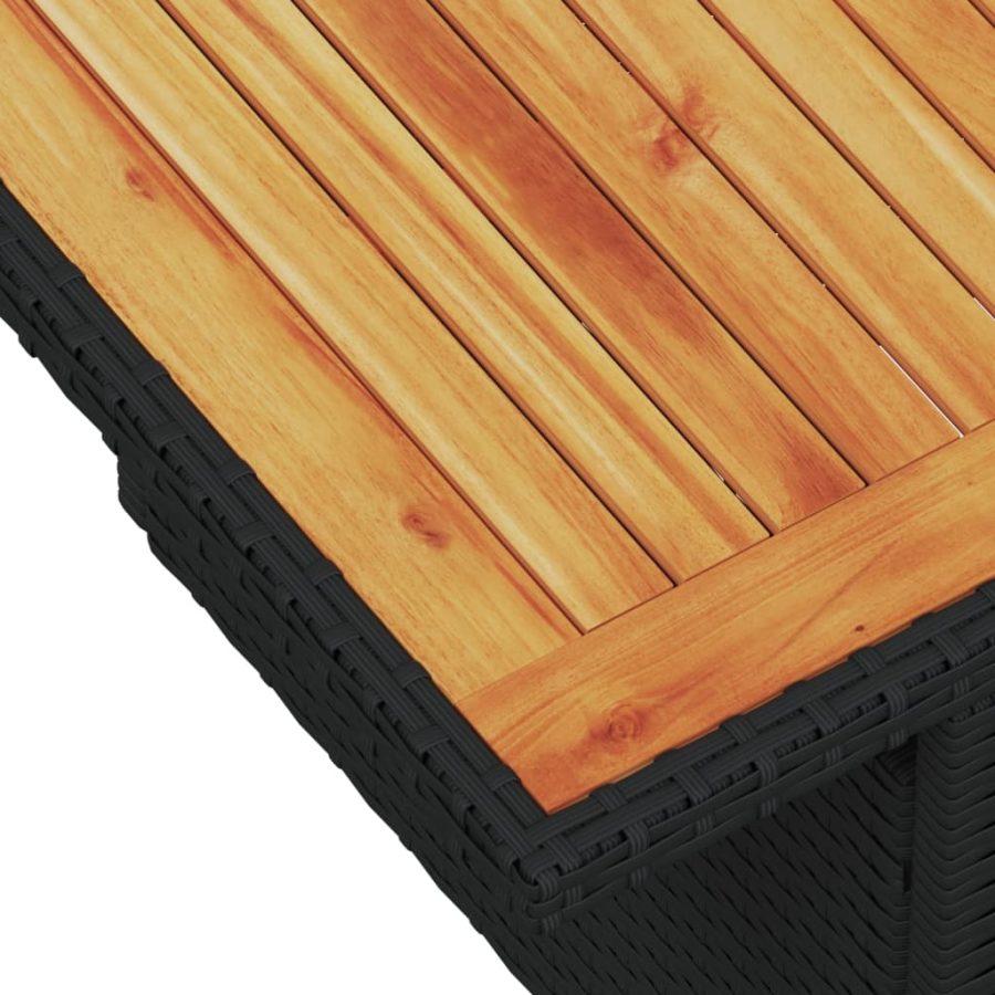 5-delige Loungeset met kussens poly rattan zwart - Afbeelding 9