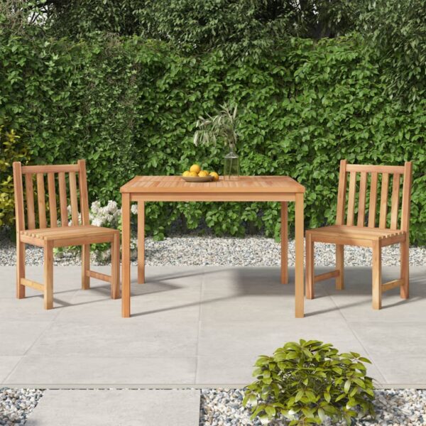 3-delige Tuinset massief teakhout