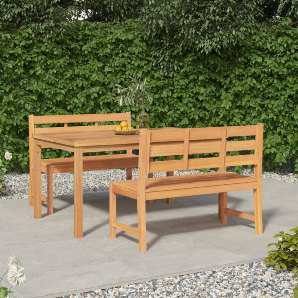 3-delige Tuinset massief teakhout