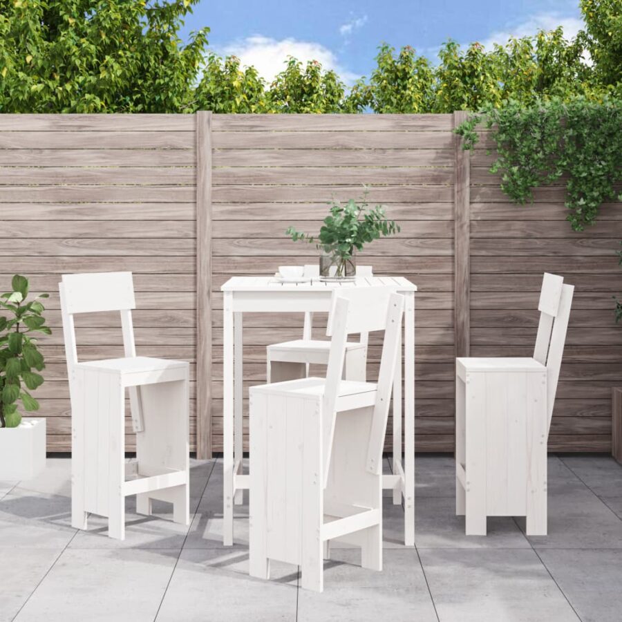 5-delige Barset massief grenenhout wit