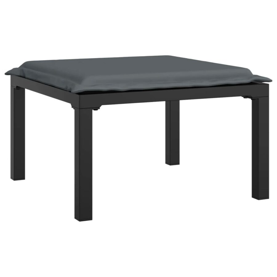 5-delige Loungeset poly rattan zwart en grijs - Afbeelding 8