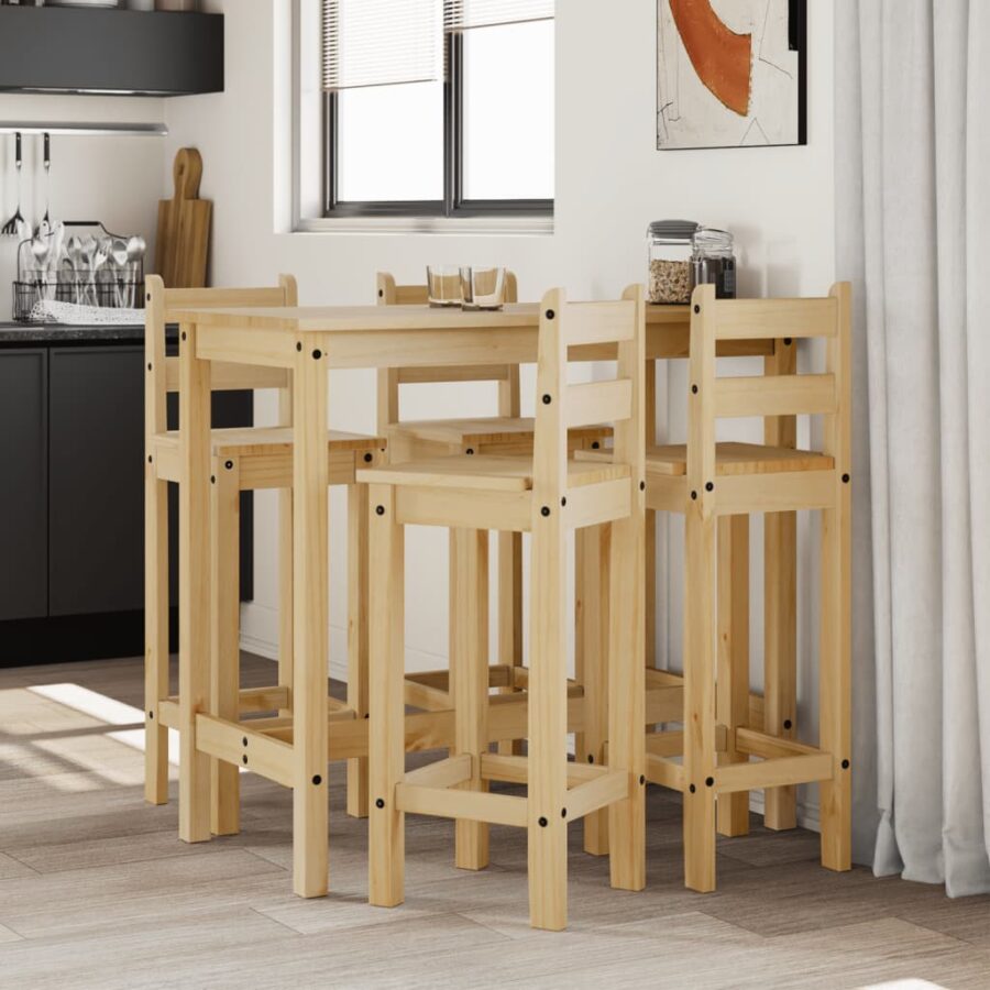 5-delige Barset massief grenenhout
