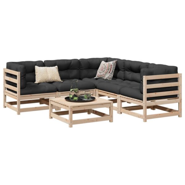 6-delige Loungeset massief grenenhout