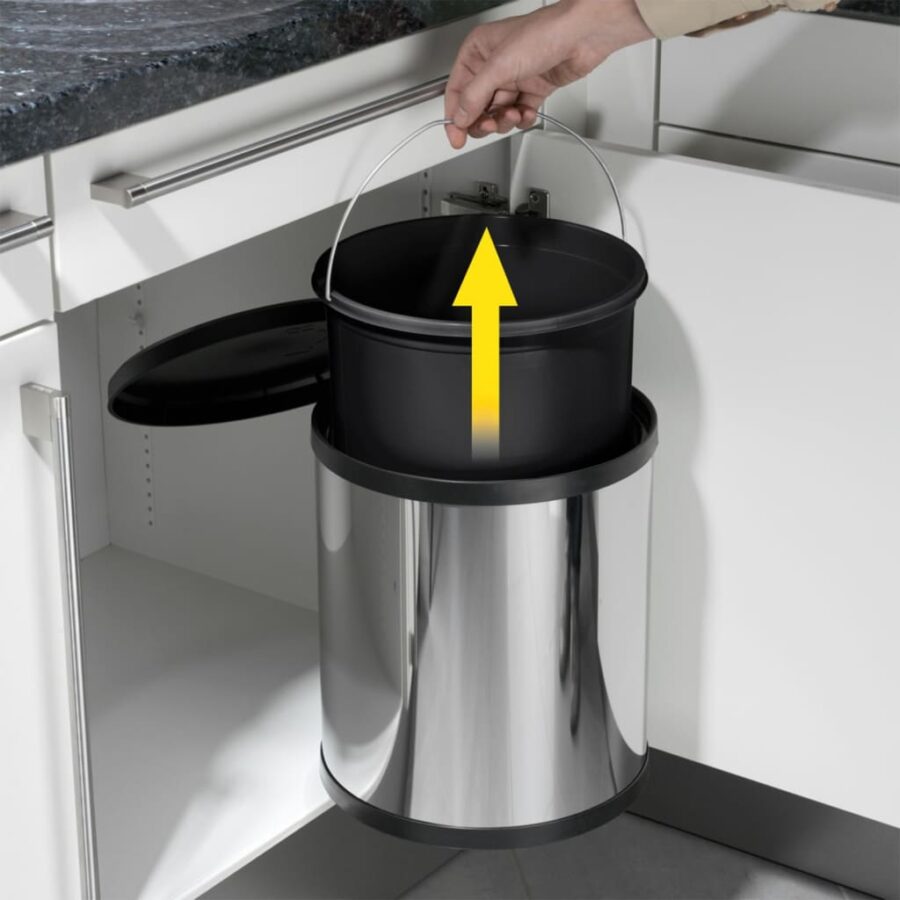Hailo Inbouw afvalemmer Compact-Box M 15 L roestvrij staal 3555-101 - Afbeelding 4