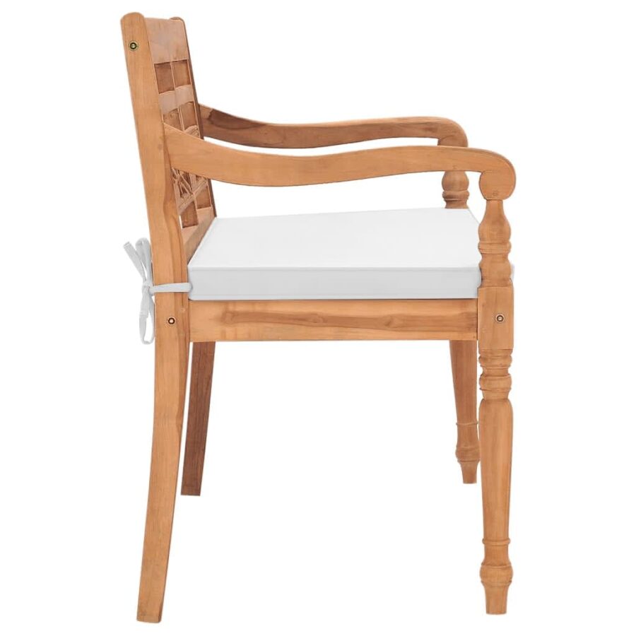 Bank Batavia met kussens 120 cm teakhout - Afbeelding 3