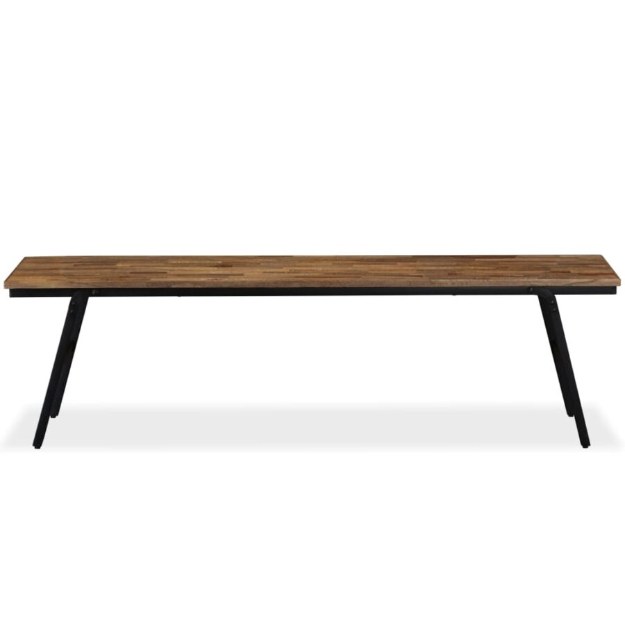 Bankje 160x35x45 cm gerecycled teakhout en staal - Afbeelding 2