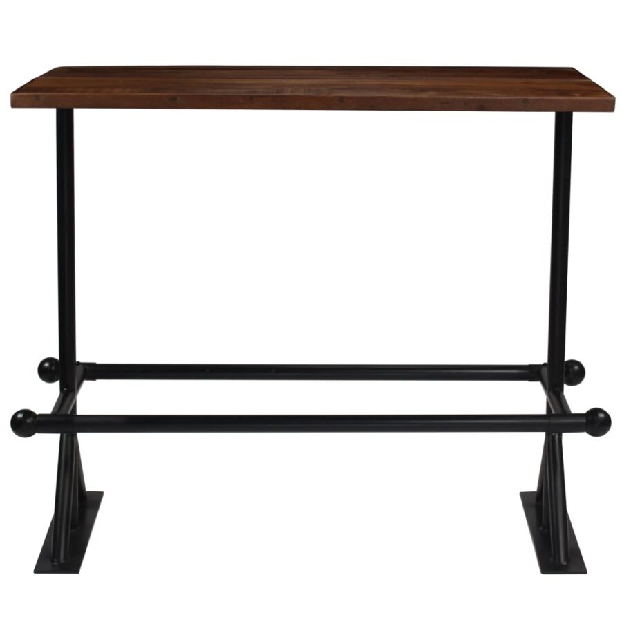 Bartafel 150x70x107 cm massief gerecycled hout donkerbruin - Afbeelding 2