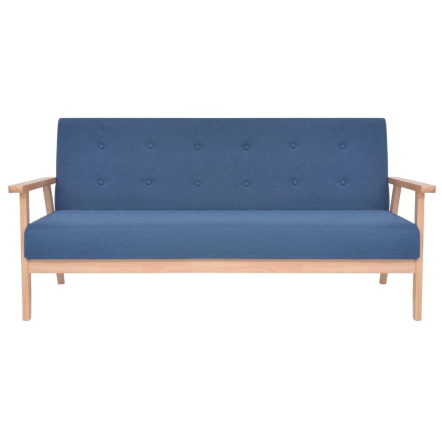 Bankstel stof blauw 2-delig - Afbeelding 3