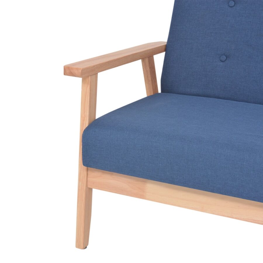 Bankstel stof blauw 2-delig - Afbeelding 6