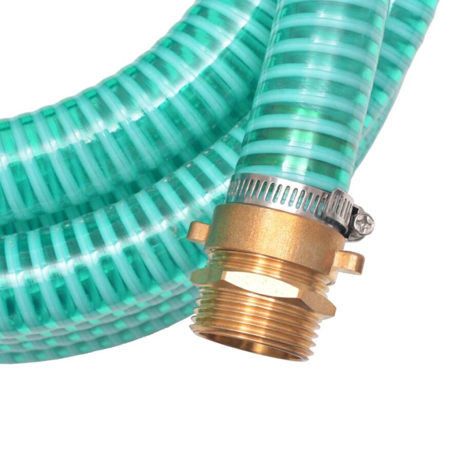 Zuigslang met messing koppelingen 15 m 25 mm groen - Afbeelding 5