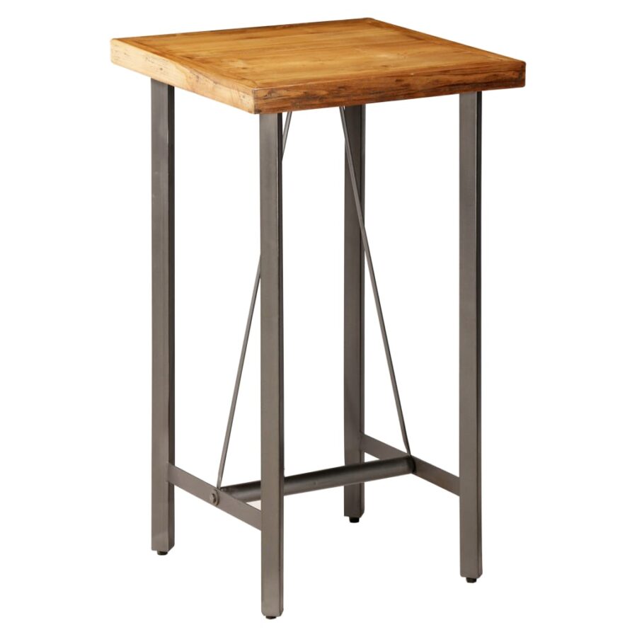 Bartafel 60x60x107 cm massief gerecycled teakhout - Afbeelding 9