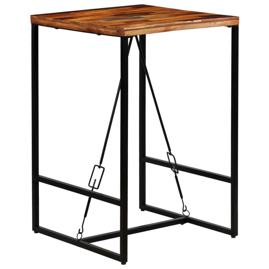 Bartafel 70x70x106 cm massief gerecycled hout - Afbeelding 9