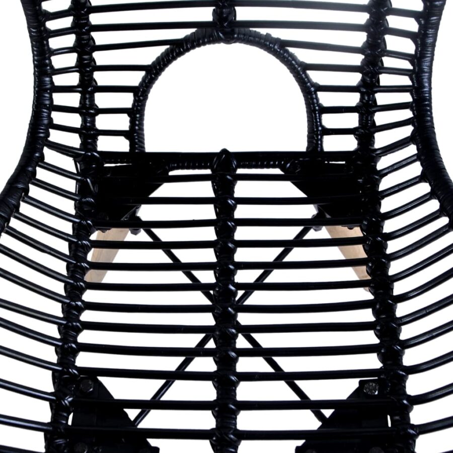 Eetkamerstoelen 2 st natuurlijk rattan zwart - Afbeelding 4