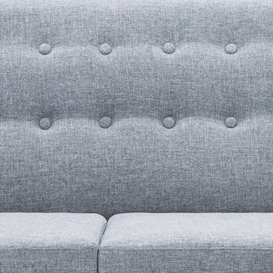 Bank L-vormig 171,5x138x81,5 cm stoffen bekleding lichtgrijs - Afbeelding 8