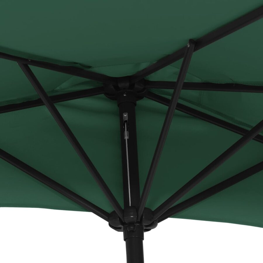 Balkonparasol half met aluminium paal 270x144 cm groen - Afbeelding 6