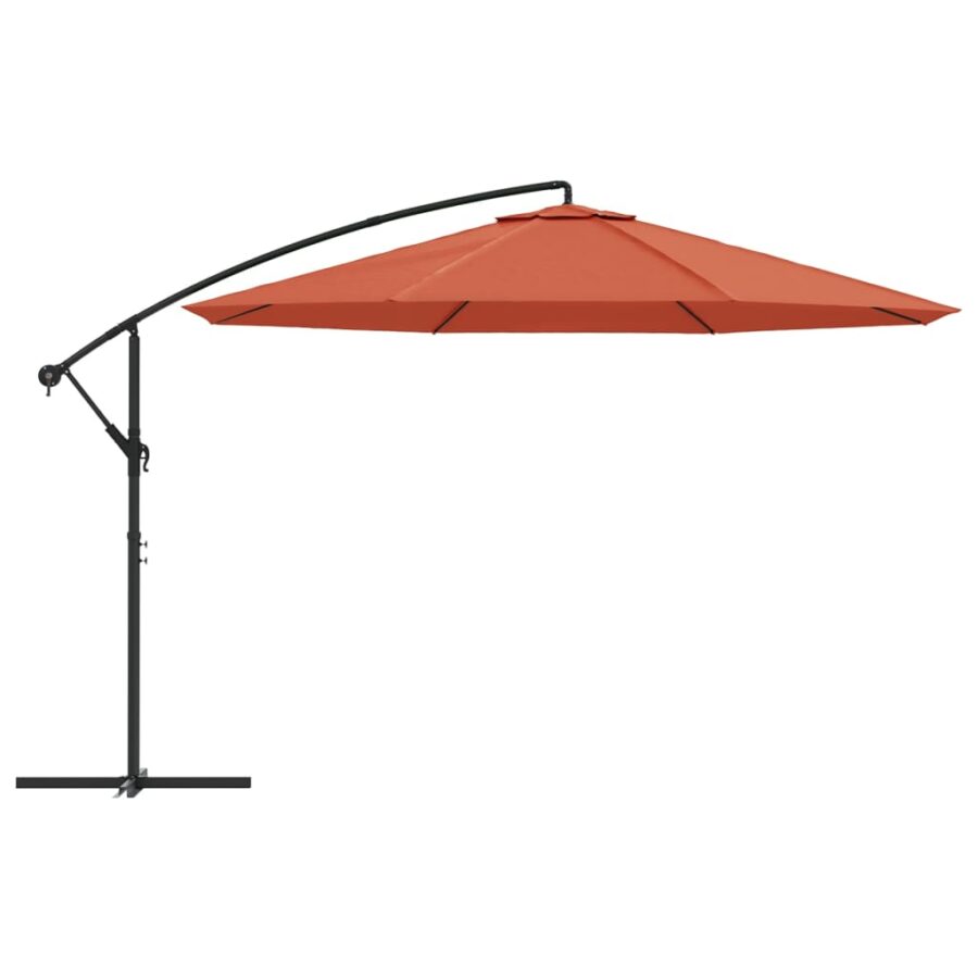 Zweefparasol met aluminium paal 350 cm terracottakleurig - Afbeelding 3