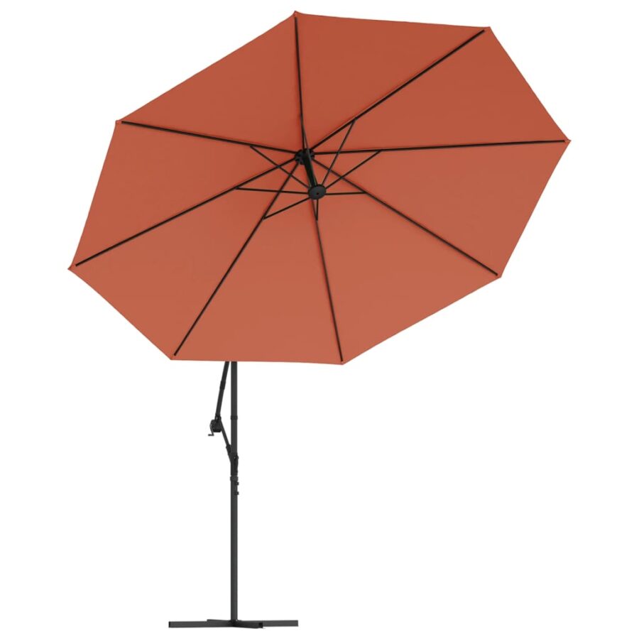 Zweefparasol met aluminium paal 350 cm terracottakleurig - Afbeelding 4
