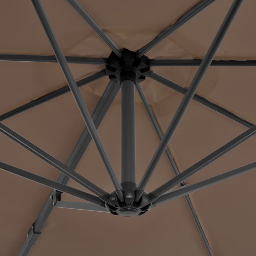 Zweefparasol met aluminium paal 300 cm taupe - Afbeelding 5